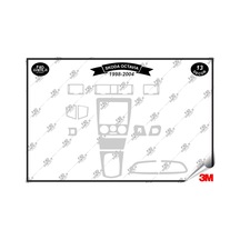 Skoda Octavia 1998-2004 Torpido Konsol Trim Göğüs Maun Kaplama Set 13 Parça Gümüş Renk