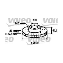 VALEO 186266 Fren Diski Ön Linea 07- Doblo 06- Marea 96- Bravo Idea 04- Stilo 01- Havalı 284Mm