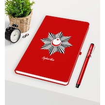 Kişiye Özel Polis Temalı Kırmızı Defter Kalem Seti - 1 Kırmızı