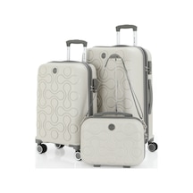 Mçs Polipropilen 3lü Valiz Seti Orta & Kabin & Makyaj V376 S23sy1000052-set 00424 3'lü Set Çok Renkli