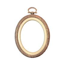 Nurge Şenel Yün Nurge Ahşap Görünümlü Plastik Oval Pano Kasnak No: 1 Çap: 8,5 10,5 Cm Kalınlık 10 Mm Diğer