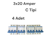 Pasifik 3x20 Amper C Tipi W Otomat 4 Adet 1 Kutu