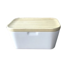 Kapaklı Yüksek Ev Çok Fonksiyonlu Tereyağı Çanak Porselen Keeper Kaplı Tereyağı Konteyner Isı Mutfak Tezgahı Bulaşıklar Ve Amp Plakalar 225g Beyaz