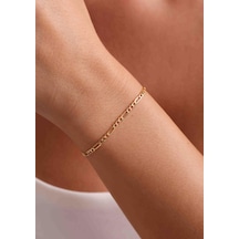 14 Ayar Altın Figaro Zincir Bileklik 2.5 Mm Sarı Altın