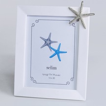 Selim 15 x 20 CM Deniz Yıldızı Çerçeve Beyaz Gümüş