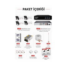 4 Lü Sesli Güvenlik Kamerası 5 Mp Gece Renkli Yüz Ve Araç Tanımalı Full Hd Kamera Sistemi