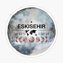Eskişehir Ve Ay Gps Harita Sticker Oto Araba Yapıştırma 15Cm