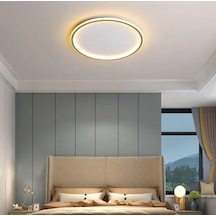Eskitme Gold Ø40 cm Çember Avize 3000K Sarı Işık Led Tavan Lambası