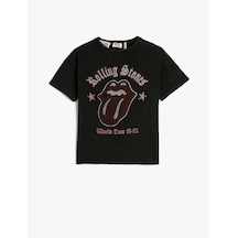 Koton Rolling Stones Tişört Lisanslı Kısa Kollu Bisiklet Yaka Pamuklu Siyah 3skb10528tk Siyah