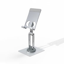 Microcase 360 Döner Başlıklı Alüminyum Katlanabilir Masaüstü Telefon Standı Al5414 GÜMÜŞ