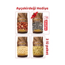 Kabak, Sarı Karpuz Çekirdeği Ve Soslu Yer Fıstığı 3 Lü Kuruyemiş Set + 500g Ayçekirdeği Hediye