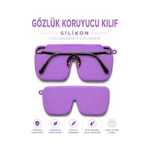 Silikon Gözlük Kılıfı, Asılabilir, Katlanabilir, Çantada Yer Kaplamaz- Lila - 904898021