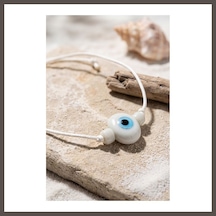 Bezos Handmade Bohem Beyaz Nazar Kolye Nxrlvng