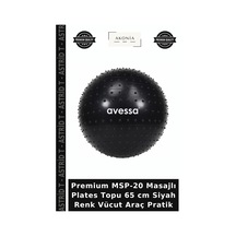 Premium Msp-20 Masajlı Plates Topu 65 Cm Siyah Renk Vücut Araç Pratik