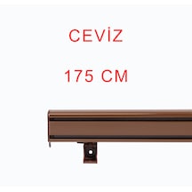 Ceviz Dekoratif Perde Alüminyum Dekoratif Ray Kornişi 175 Cm