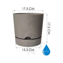 Begonya Saksı Tabaklı Drenajlı Mat Plastik Çiçek Saksısı 1 Adet, 3,3 Litre, 18cm, Bej Diğer