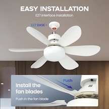 Wangxi Beyaz 30w Uzaktan Kumandalı Soketli Fan Işıklı 20 5in Akıllı Tavan Vantilatörü 3 Hız Ayarlı