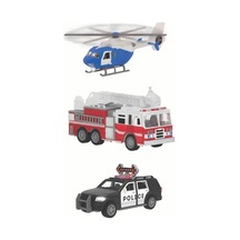 Driven 3lü Set - Helikopter, Polis Arabası, İtfaiye Arabası Wh1178z Çok Renkli