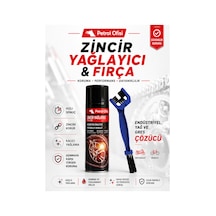 Petrol Ofisi Zincir Yağlayıcı Sprey + Çift Taraflı Motosiklet Bisiklet Zincir Fırçası