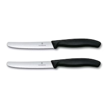 Victorinox Mutfak Bıçağı Seti 2 Adet Siyah Bıçak Uzunluğu: 11 Cm Ekstra Keskin Tırtıklı Ergonomik Saplı Sofra Bıçağı Sku: Smgstk0db8c0a921 -
