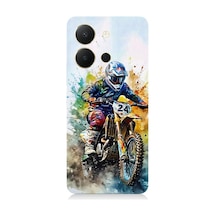 Vivo Y36 Uyumlu Motorsikletçi Desenli Silikon Kılıf