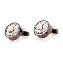 Omark Cotton Watch Black Saat Mekanizmalı Kol Düğmesi