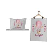 Pia Baby 2012 Isme Özel Balonlu Bebek Yastık Battaniye Set Çok Renkli