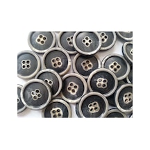 Düğme 10 Adet Siyah Gri Eskitme 23 Mm.