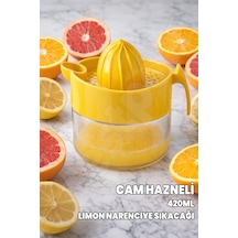 Destpak Cam Hazneli 420 Ml Limon Sıkacağı - Narenciye Sıkacağı - Elde Limon Ve Narenciye Sıkacağı - Saplı Şeffaf