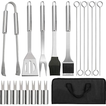 Suntek 20 Adet Barbekü Izgara Alet Seti Paslanmaz Çelik