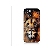 Apple Uyumlu iPhone 15 Plus Sarı Kırmızı Kral Aslan Desenli Silikon Kılıf