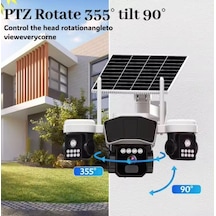 X5tech 95gs 3 Kameralı 4g Solar Sim Kartlı Ptz Ip Sesli Akıllı Güvenlik Kamera 3+3+3 Mp