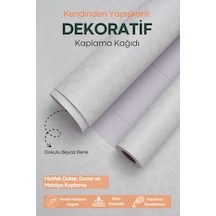 Technosmart 60cmx300cm Kendinden Yapışkanlı Desenli Beyaz Pvc Kaplama