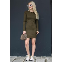 Madmext Haki Bodycon Fitilli Mini Elbise Mg1710-haki