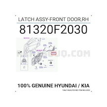 Hyundai Elantra 2016-2019 Kapı Kilidi Otomatik Merkezi Kilit Ön Sağ Oem No:81320f2030