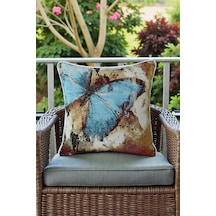 Kırlent Kılıfı Goblen Dokuma Kumaş - 45x45cm Çift Taraflı Biyeli Dekoratif Kırlent Kılıfı - Vs-108 Çok Renkli