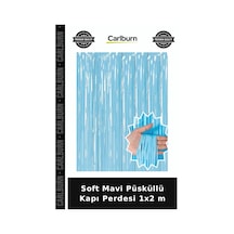 Soft Mavi Püsküllü Kapı Perdesi 1x2 M Kutlama Eşyası Parti Detayı Eğlence Malzemesi Çok Renkli
