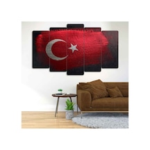 Türk Bayrağı 5 Parçalı Tablo Görsel - 702504102 Görsel