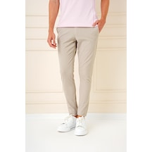 Efor Slim Fit Yan Cepli Düz Esnek Casual Koyu Bej Pantolon P 1144 K.Bej