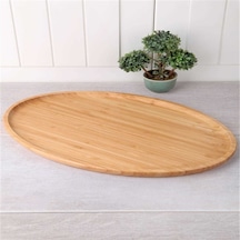 Balsa Bambu Lüx 33 Cm Oval Servis Sunum Tabağı