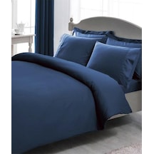 Taç Premium Basic Stripe King Size Saten Nevresim Takımı Lacivert