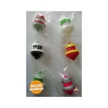 Plastik Basmalı Kendinden Dönen Topaç 6lı Paket