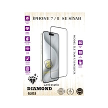 İphone 7/8/se Siyah Anti-static Esd 9h Diamond Glass Ekran Koruyucu Temperli Cam