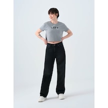 Loft Long Crop Gri Kadın T-shirt Lf2038988 Gri