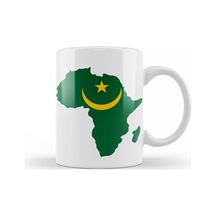 Mauritanian Pride With Mauritania Flag Clipped Inside Africa Kupa Bardak Porselen Karışık