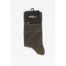 AC&Co / Altınyıldız Classics Erkek Yesıl Lacı Desenli Tekli Çorap Yesıl Lacı