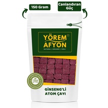 Yörem Afyon Ginsengli Bitkisel Küp Atom Çayı, Glikozsuz Saf Pancar Şekerli Her Yudumda Zinde Bir Beden 150gr.