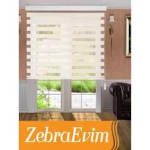 Zebraevim Bambu Beyaz-Ekru Zebra Perde Yeni Sezon