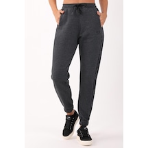 Maraton Sportswear Comfort Kadın Dönüşlü Paça Basic Siyah Pantolon 21451-siyah Siyah