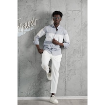 Advante Panolu Yaka Düğmeli Pamuklu Slimfit Yazlık Gömlek 001